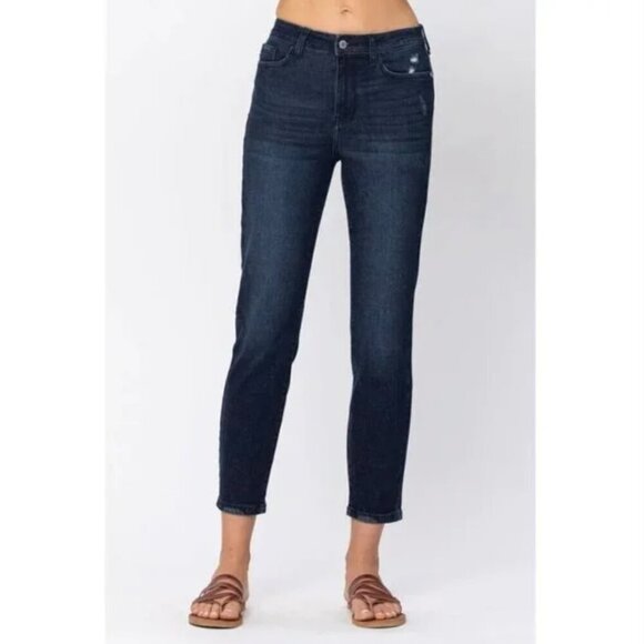 Judy Blue Denim - Judy Blue Kat Cook Denim Boyfriend Fit High Rise Jeans Style JB8114DK Size 15/32